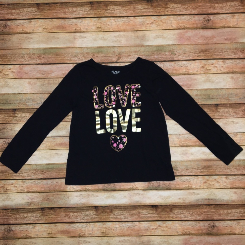 Girls Black and Mettalic Long Sleeve Top